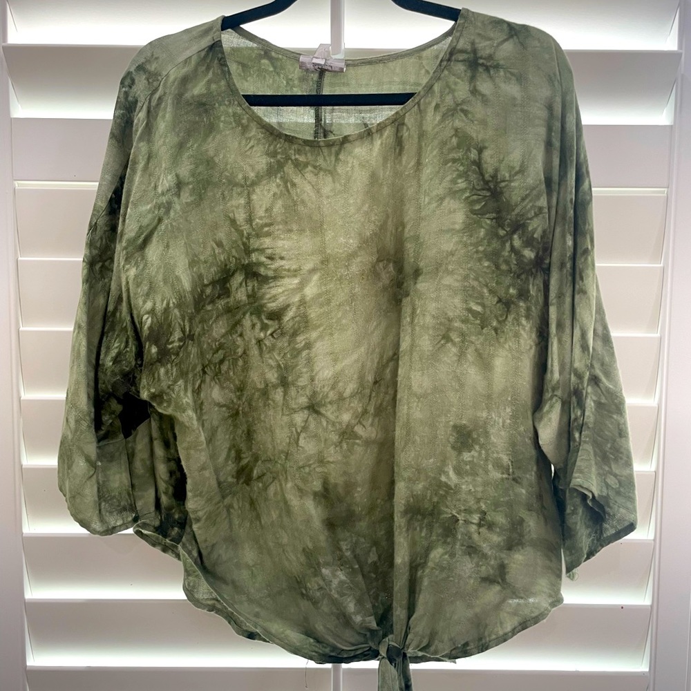 Blu Heaven Tie Dye Tie Front Blouse